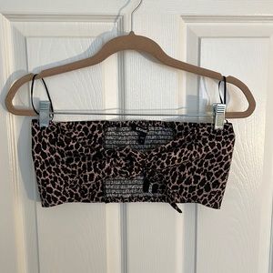Leopard Crop Top w/ Tie Front - NWT (US S)